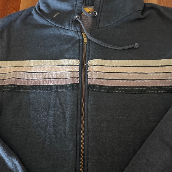 Unisex aviator nation Charcoal/Gray stripes Hoodie Sweatshirt size L. - Picture 2 of 6